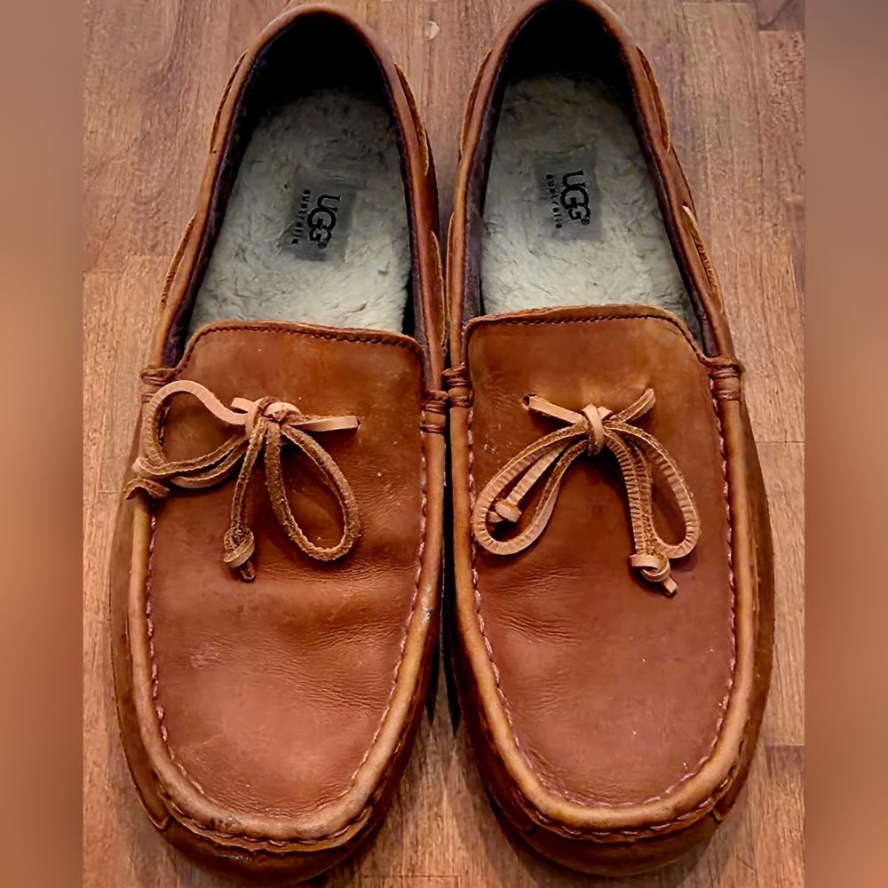 UGG Men's Brown Leather Loafers
